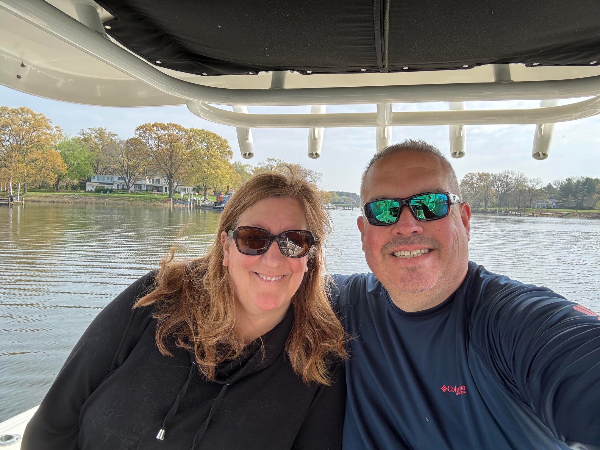 Brett and Molly Kate on their Pursuit OS 355