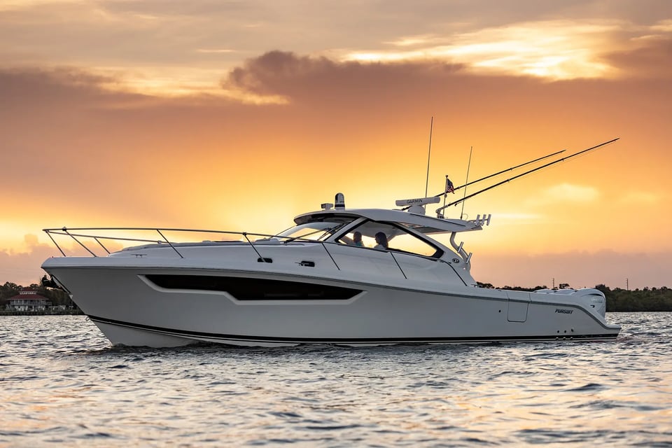Pursuit Boats: OS 405 at sunset