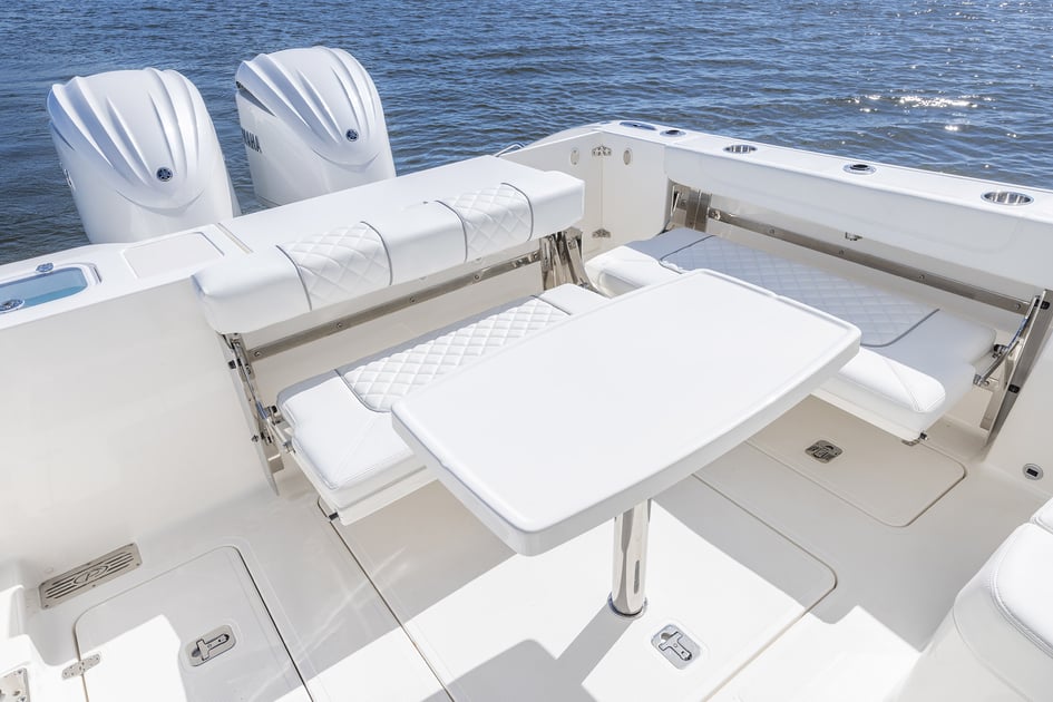 Cruise in comfort with features like the cockpit's removable table and fold down seating.