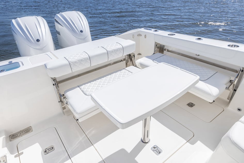 Cruise in comfort with features like the cockpit's removable table and fold down seating.