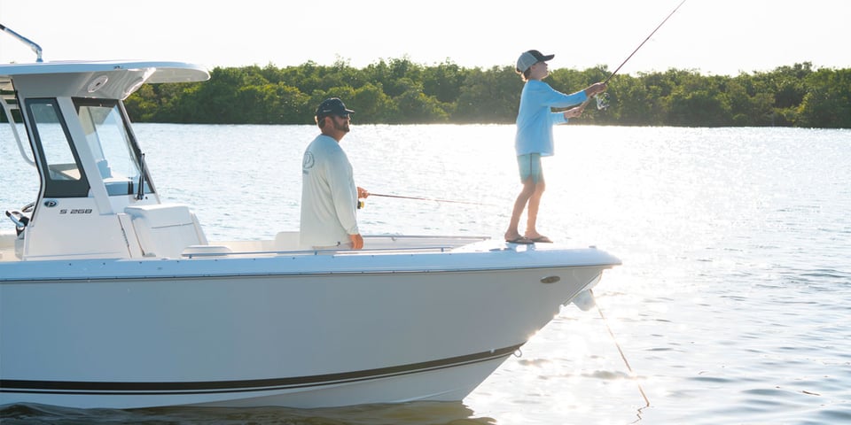 Father and Son Fishing for a fresh catch