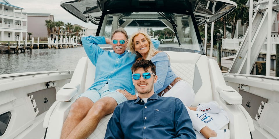 The Strange Family owns a Pursuit Boat Sport Center Console S 428