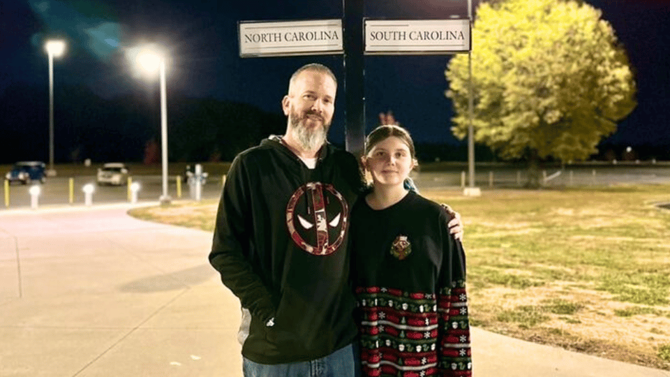 Matthew Clark and his daughter