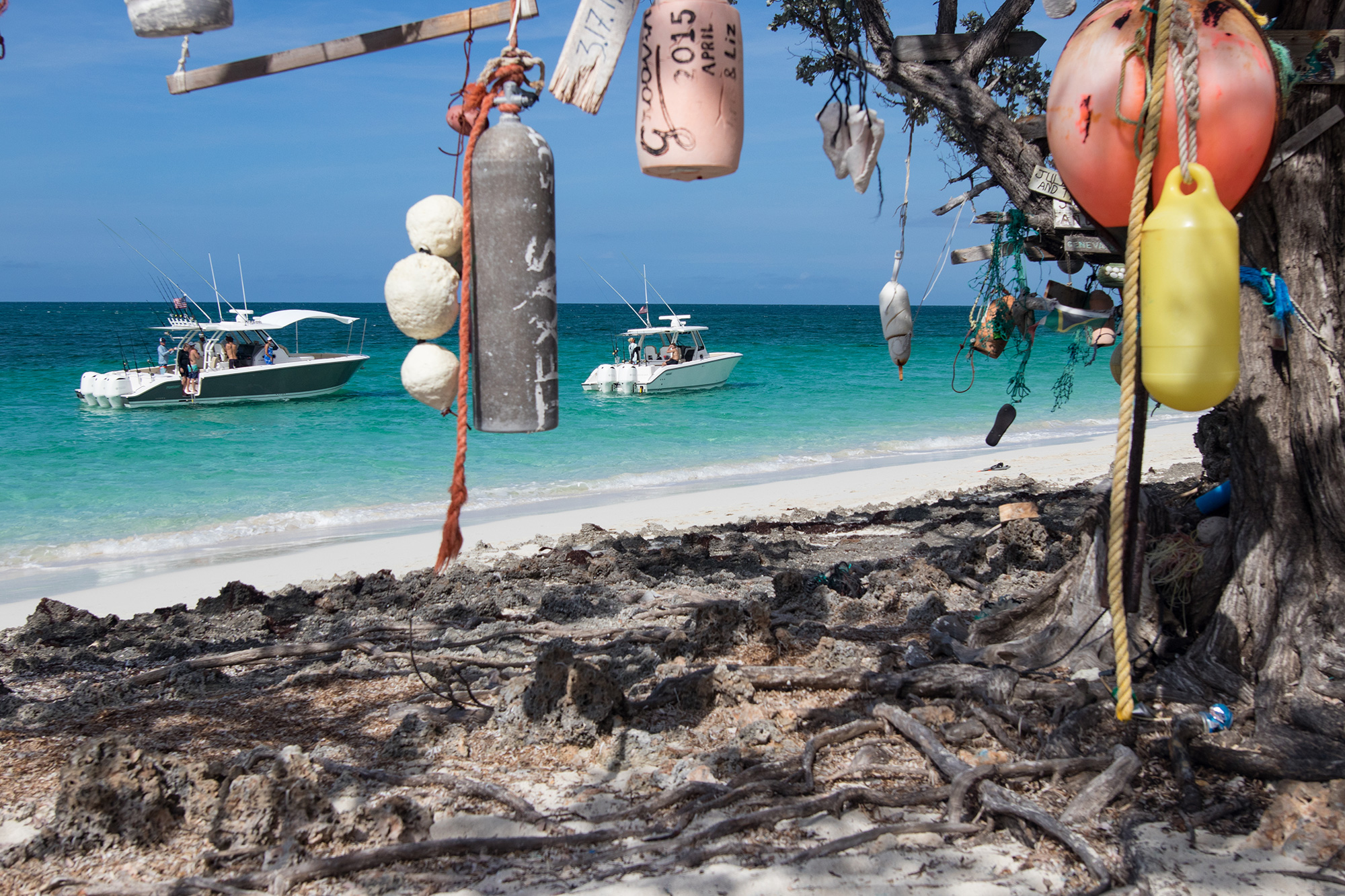 Pursuit S 328 and S 368 shown in shallow waters in the Bahamas